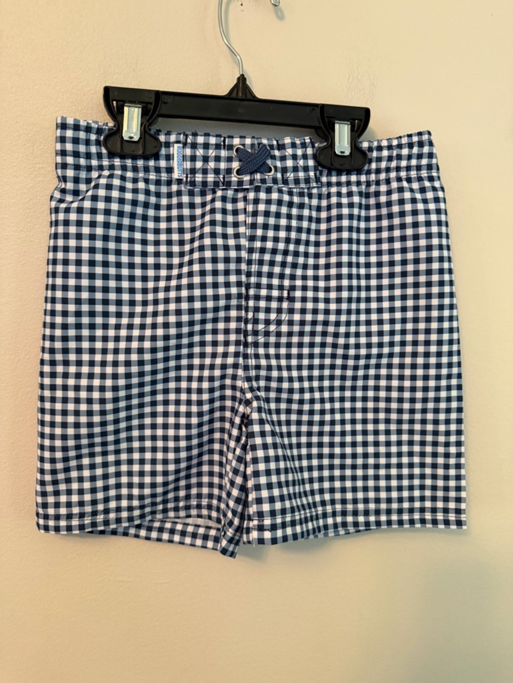 Rugged Butts Navy and White Gingham Swim Trunks
